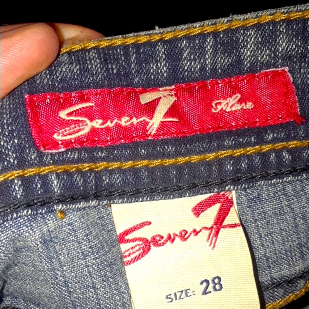 NWT Seven denim flares Sz 28...distressed (but not as much as 1st photo (stock) - Picture 4 of 5